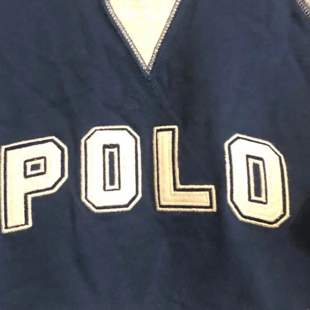 NWT POLO RALPH LAUREN Kids Cruise Sweatshirt Polo Logo Navy Colorblock 4